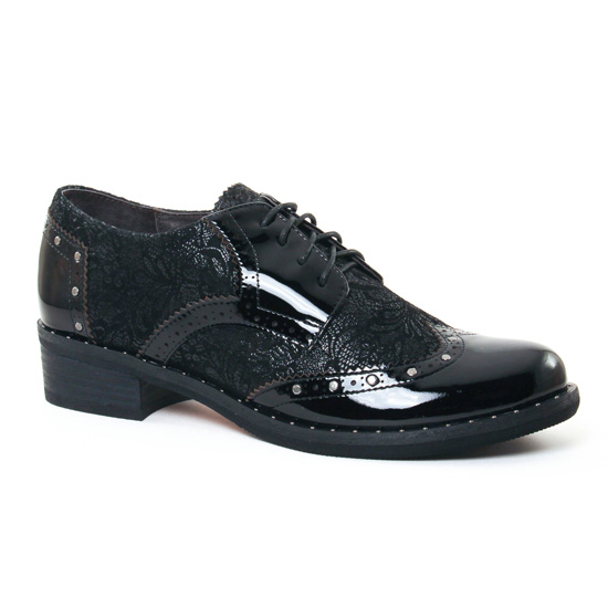 Chaussures À Lacets Mamzelle Pater Vernis Noir, vue principale de la chaussure femme