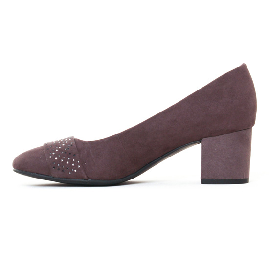 escarpins trotteur gris mauve mode femme automne hiver - Photo Produit 3