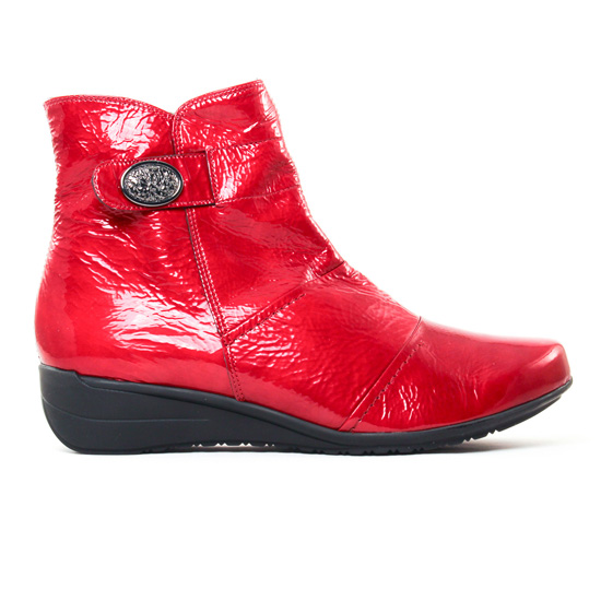 boots confort rouge vernis mode femme automne hiver - Photo Produit 2