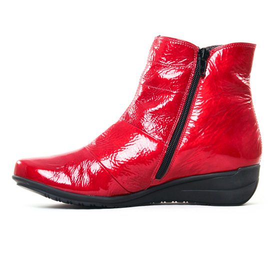 boots confort rouge vernis mode femme automne hiver - Photo Produit 3