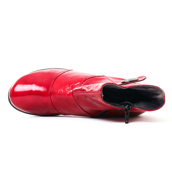 boots confort rouge vernis mode femme automne hiver - Photo Produit 4