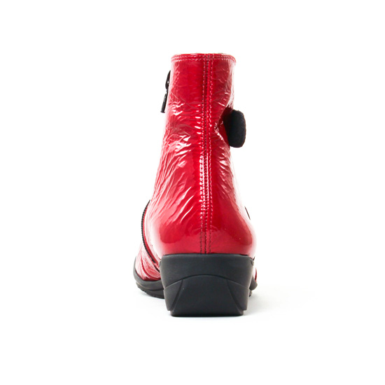 boots confort rouge vernis mode femme automne hiver - Photo Produit 7