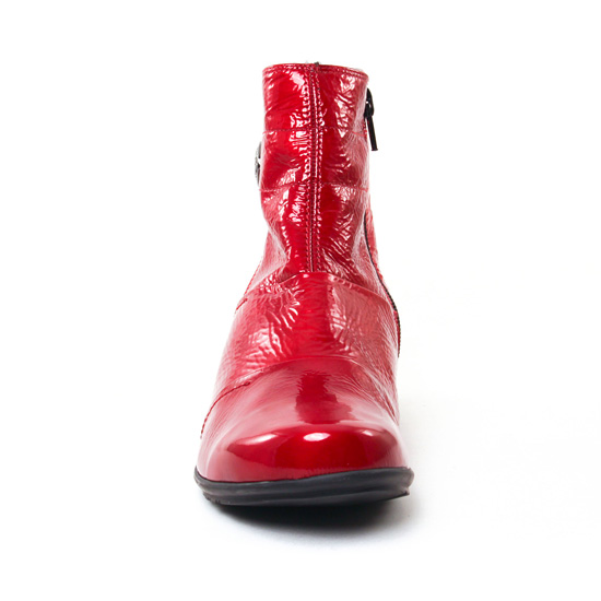 boots confort rouge vernis mode femme automne hiver - Photo Produit 6