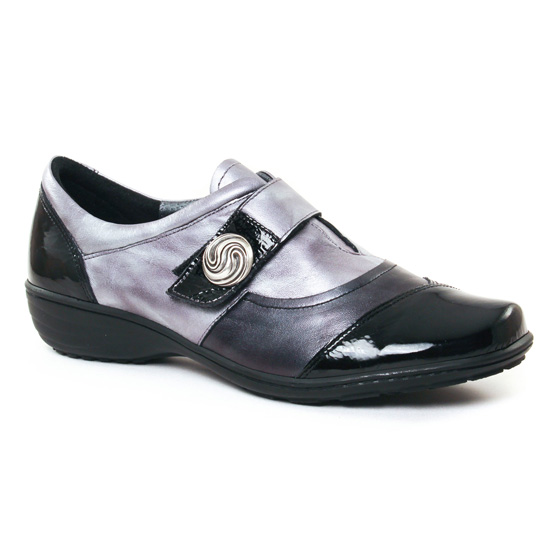 Mocassins Geo Reino Inbada Noir Antracite, vue principale de la chaussure femme