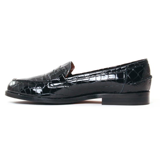 mocassins croco noir mode femme automne hiver - Photo Produit 3