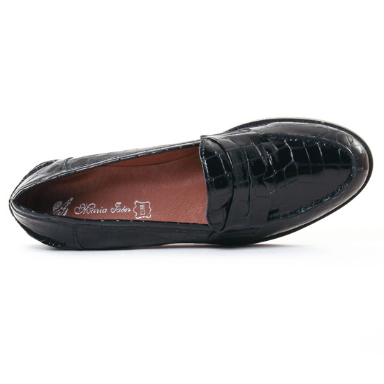 mocassins croco noir mode femme automne hiver - Photo Produit 4