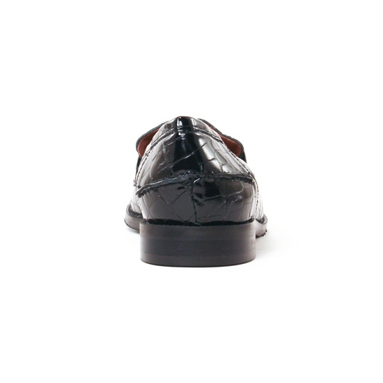 mocassins croco noir mode femme automne hiver - Photo Produit 7