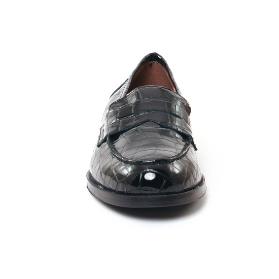 mocassins croco noir mode femme automne hiver - Photo Produit 6