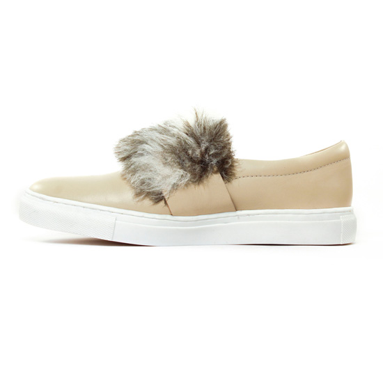 Mocassins Slippers beige mode femme automne hiver - Photo Produit 3