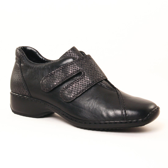 Mocassins Rieker L3856 Noir, vue principale de la chaussure femme