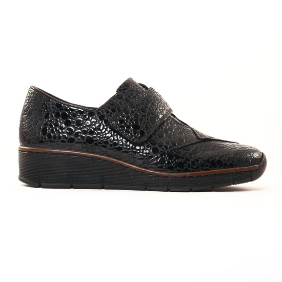 mocassins trotteurs noir vernis mode femme automne hiver - Photo Produit 2