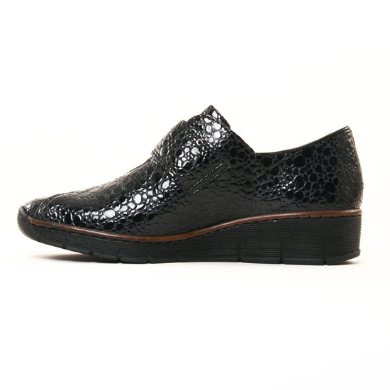 mocassins trotteurs noir vernis mode femme automne hiver - Photo Produit 3