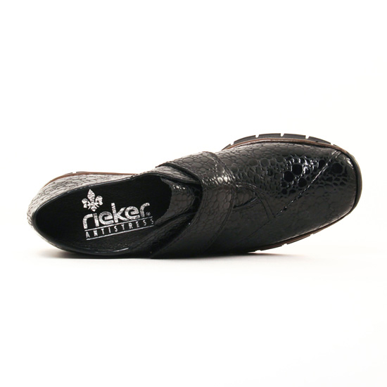 mocassins trotteurs noir vernis mode femme automne hiver - Photo Produit 4