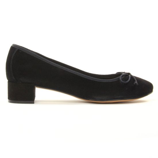 ballerines talon velours noir mode femme automne hiver - Photo Produit 2