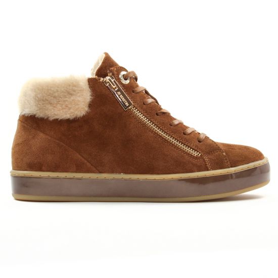 baskets fourrées marron mode femme automne hiver - Photo Produit 2