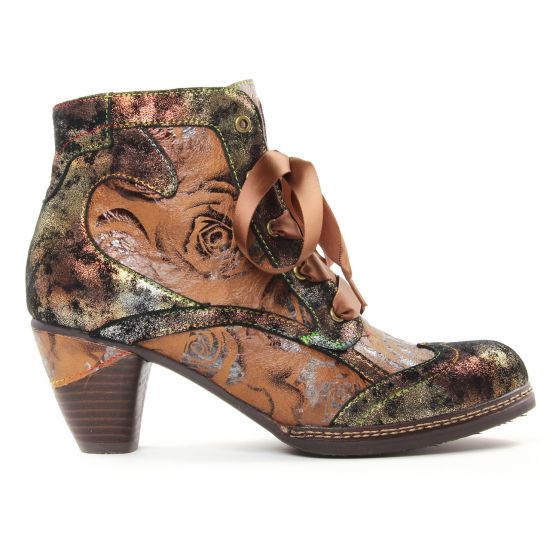 bottines à lacets beige multi mode femme automne hiver - Photo Produit 2