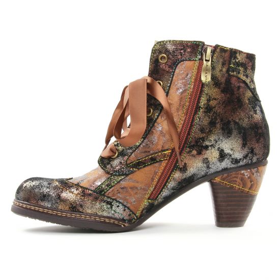 bottines à lacets beige multi mode femme automne hiver - Photo Produit 3