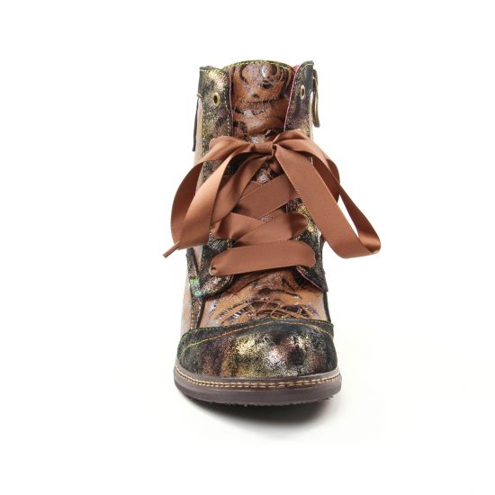 bottines à lacets beige multi mode femme automne hiver - Photo Produit 6