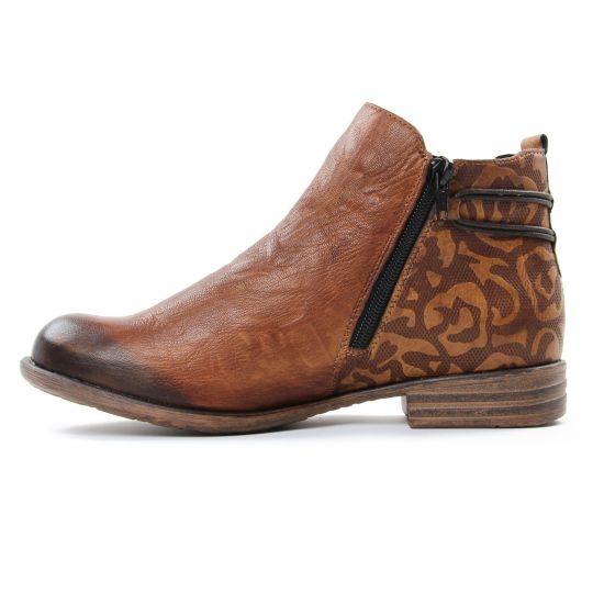 boots élastiquées marron doré mode femme automne hiver - Photo Produit 3