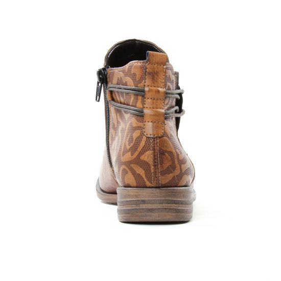 boots élastiquées marron doré mode femme automne hiver - Photo Produit 7