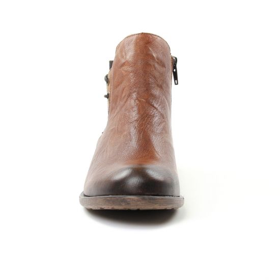 boots élastiquées marron doré mode femme automne hiver - Photo Produit 6