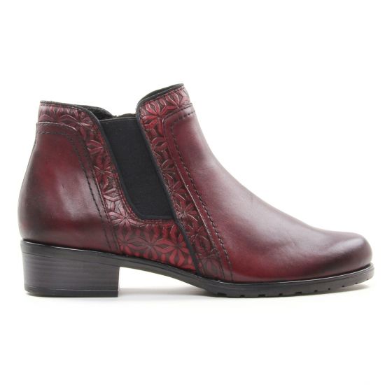 boots élastiquées bordeaux mode femme automne hiver - Photo Produit 2