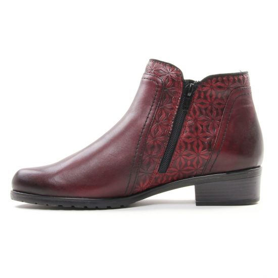 boots élastiquées bordeaux mode femme automne hiver - Photo Produit 3