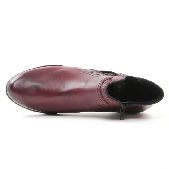 boots élastiquées bordeaux mode femme automne hiver - Photo Produit 4