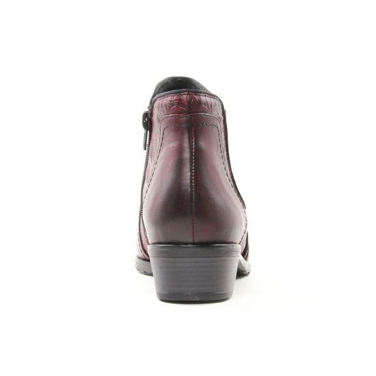 boots élastiquées bordeaux mode femme automne hiver - Photo Produit 7