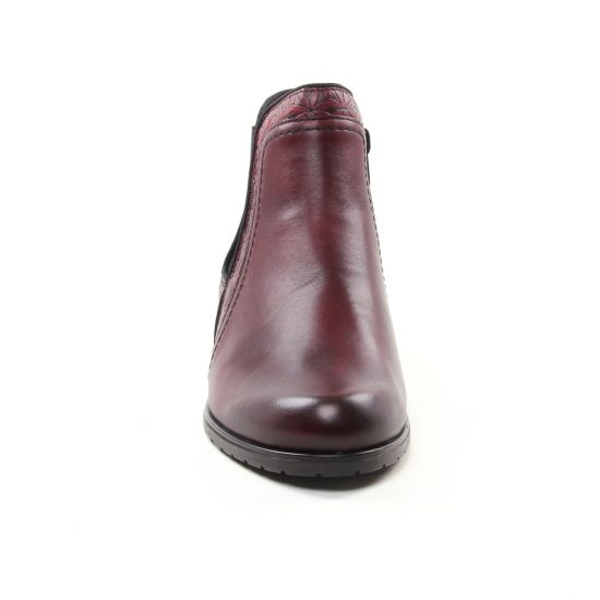 boots élastiquées bordeaux mode femme automne hiver - Photo Produit 6