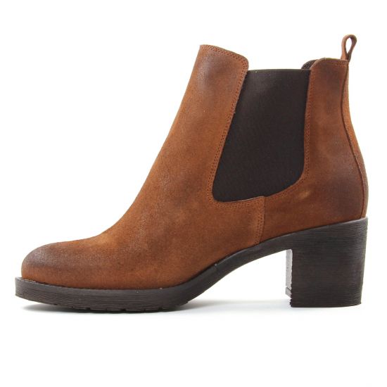 boots élastiquées marron mode femme automne hiver - Photo Produit 3