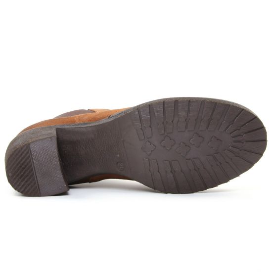 boots élastiquées marron mode femme automne hiver - Photo Produit 5