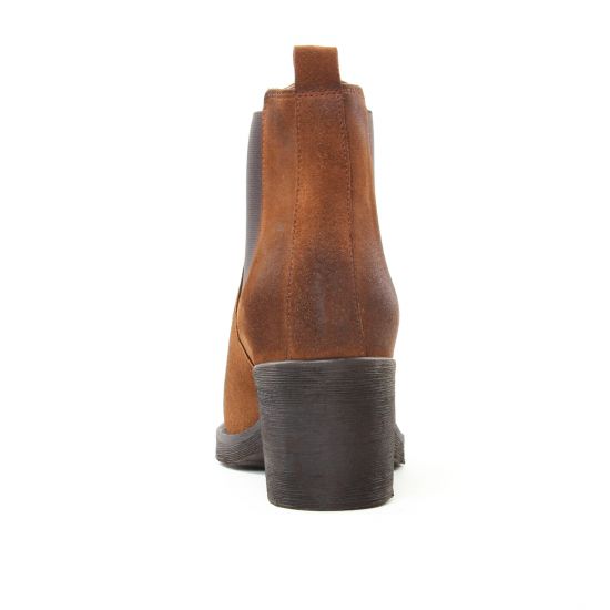 boots élastiquées marron mode femme automne hiver - Photo Produit 7