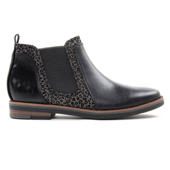 boots élastiquées noir gris mode femme automne hiver - Photo Produit 2