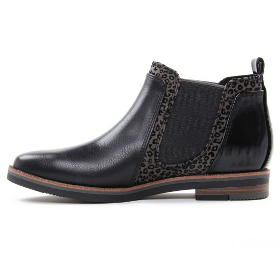 boots élastiquées noir gris mode femme automne hiver - Photo Produit 3