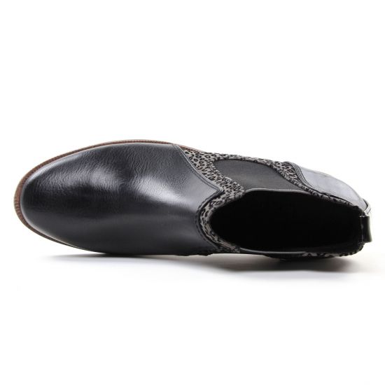 boots élastiquées noir gris mode femme automne hiver - Photo Produit 4