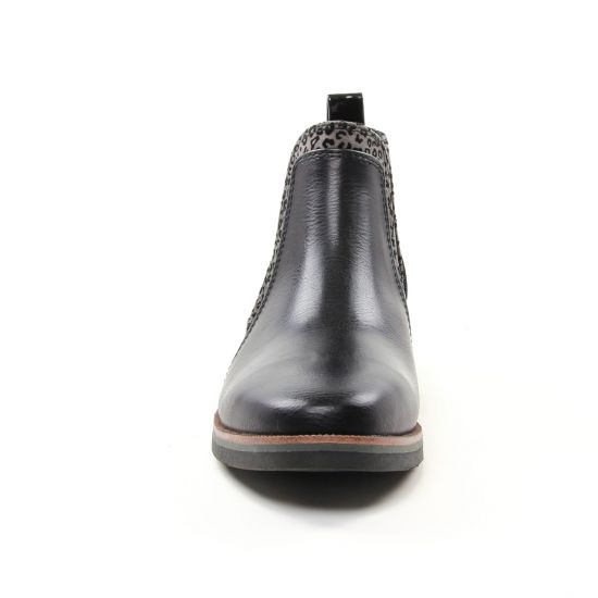 boots élastiquées noir gris mode femme automne hiver - Photo Produit 6