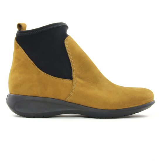 boots élastiquées vert noir mode femme automne hiver - Photo Produit 2