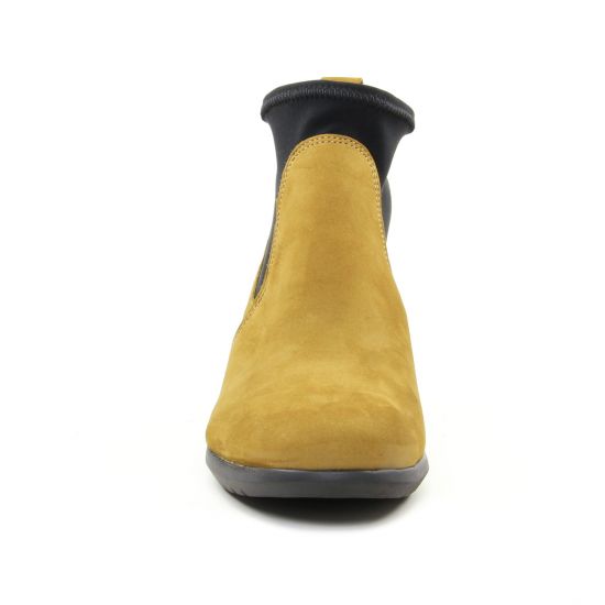 boots élastiquées vert noir mode femme automne hiver - Photo Produit 6