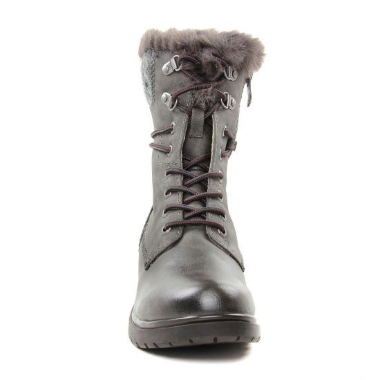 boots fourrées gris mode femme automne hiver - Photo Produit 6