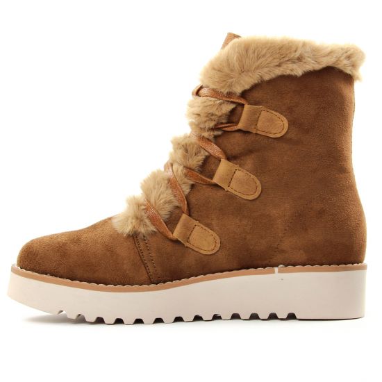 boots fourrées marron mode femme automne hiver - Photo Produit 3