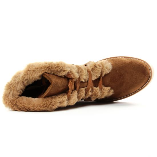 boots fourrées marron mode femme automne hiver - Photo Produit 4