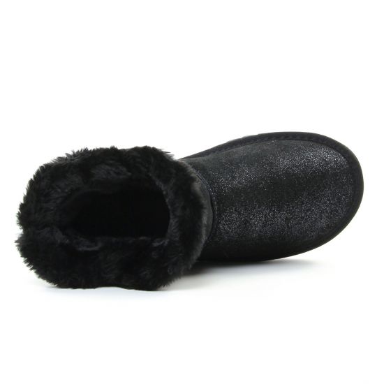 boots fourrées noir argent mode femme automne hiver - Photo Produit 4