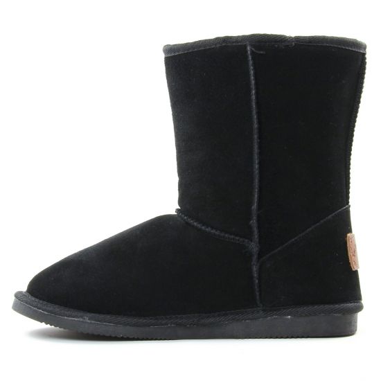 boots fourrées noir mode femme automne hiver - Photo Produit 3