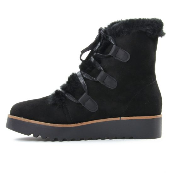 boots fourrées noir mode femme automne hiver - Photo Produit 3