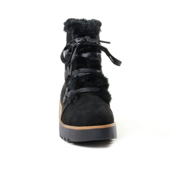 boots fourrées noir mode femme automne hiver - Photo Produit 6