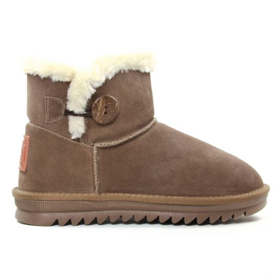 boots fourrées taupe mode femme automne hiver - Photo Produit 2