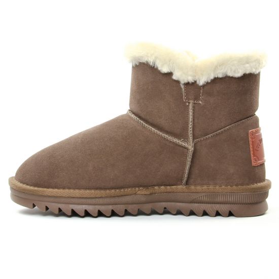 boots fourrées taupe mode femme automne hiver - Photo Produit 3