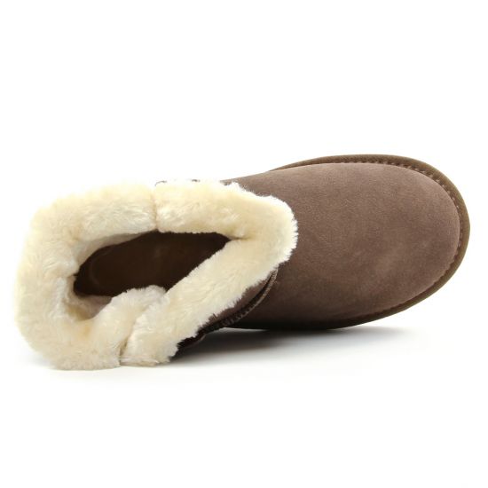 boots fourrées taupe mode femme automne hiver - Photo Produit 4