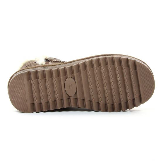 boots fourrées taupe mode femme automne hiver - Photo Produit 5